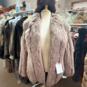 Dyed Fox Fur Jacket- Blush